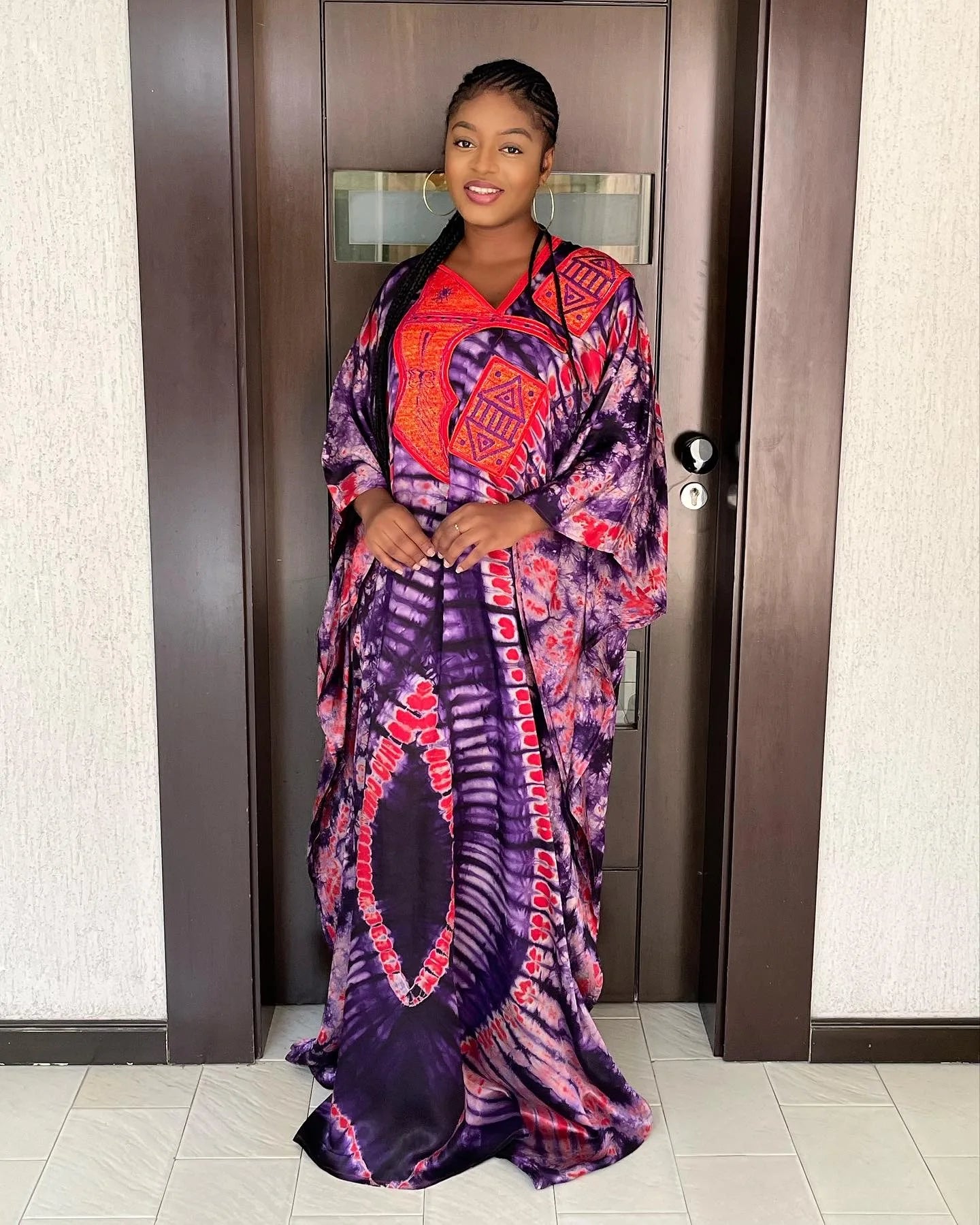 African Dresses For Women Tie Dyed Dashiki Embroidery Design Couple Fashion Elegant Dress With Scarf