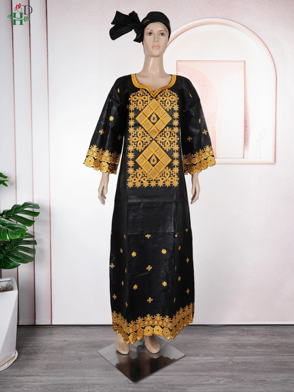 H&D African Clothing Dresses For Women 2024 Elegant Wedding Party Gown Ankara Dashiki Long Dress Roupas Bazin Riche Robes
