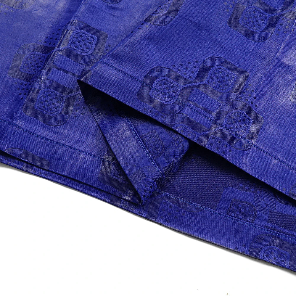 H&D African Clothing Traditional 3PCS African Outfit For Man Blue Bazin Riche Agbada Embroidered Wedding Party Robe Plus Size