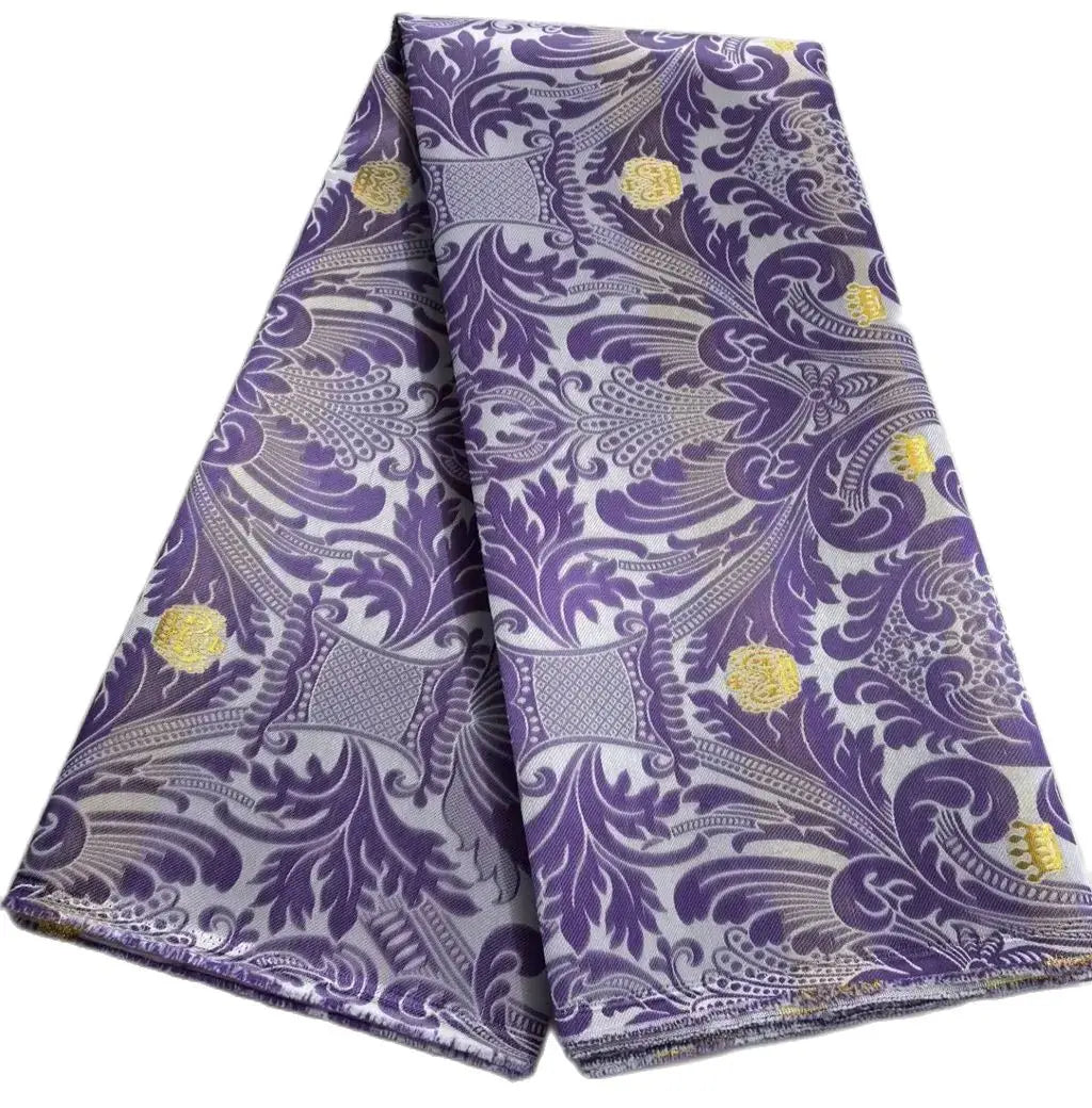 African Thick Damask Lace Fabric 2.5Yard Or 5Yards 2025 Jacquard Brocade Fabrics DIY Sew For Nigeria Women Headtie Aso obi Dress