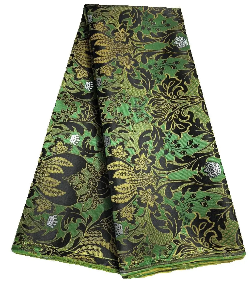 African Thick Damask Lace Fabric 2.5Yard Or 5Yards 2025 Jacquard Brocade Fabrics DIY Sew For Nigeria Women Headtie Aso obi Dress