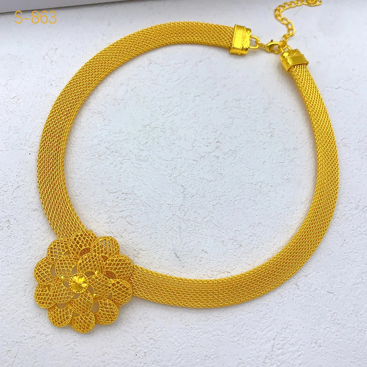 Luxury Flower Necklace Sets For Women Wedding Dubai Gold Plated African Jewelry Set Indian Jewellery Anniversary Gifts