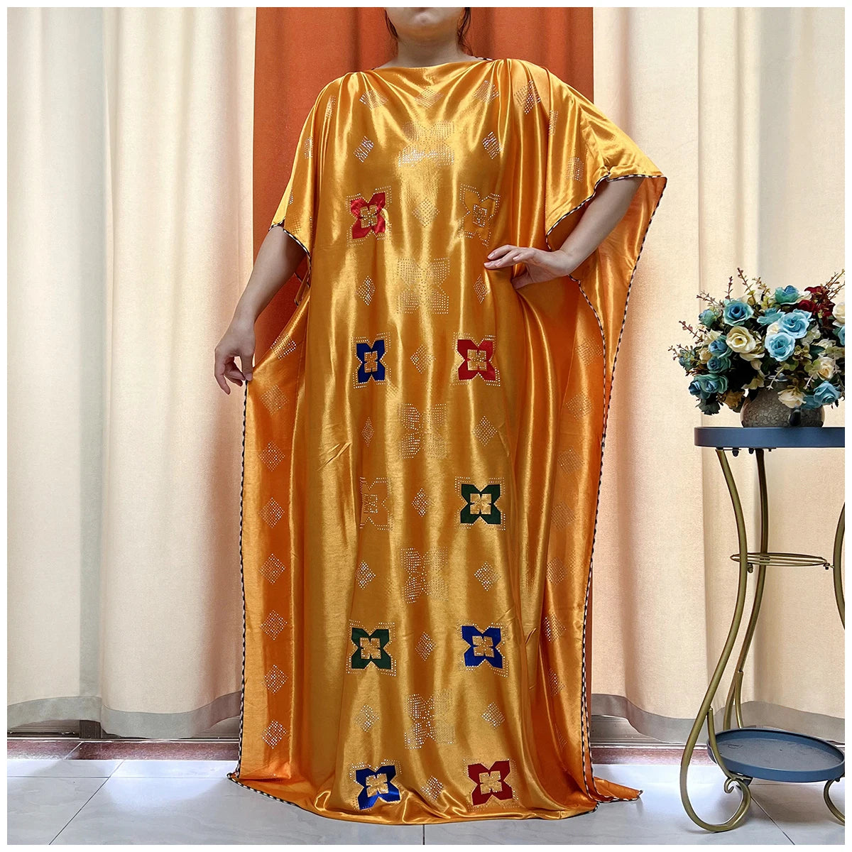African Abaya For Women Kaftan islamic Clothing With Scarf African Women Dress Inlaid Mubarak Dubai Femme Luxury Muslim Dress