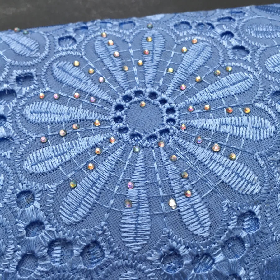 Nigerian Swiss Voile Cotton Fabric Lace African Lace Fabric with Stones Evening Party Dresses For Women High Quality2.5yards4200