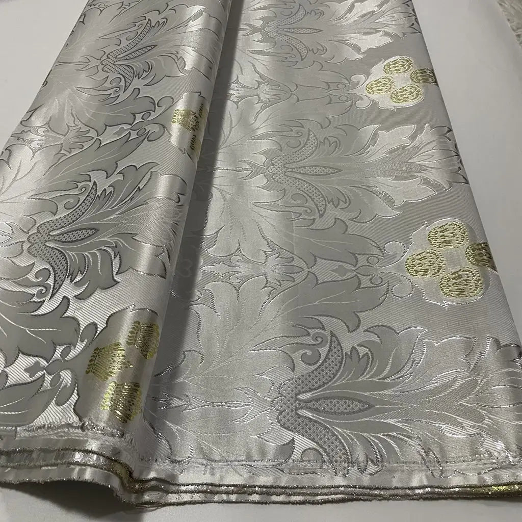 African Thick Damask Lace Fabric 2.5Yard Or 5Yards 2025 Jacquard Brocade Fabrics DIY Sew For Nigeria Women Headtie Aso obi Dress