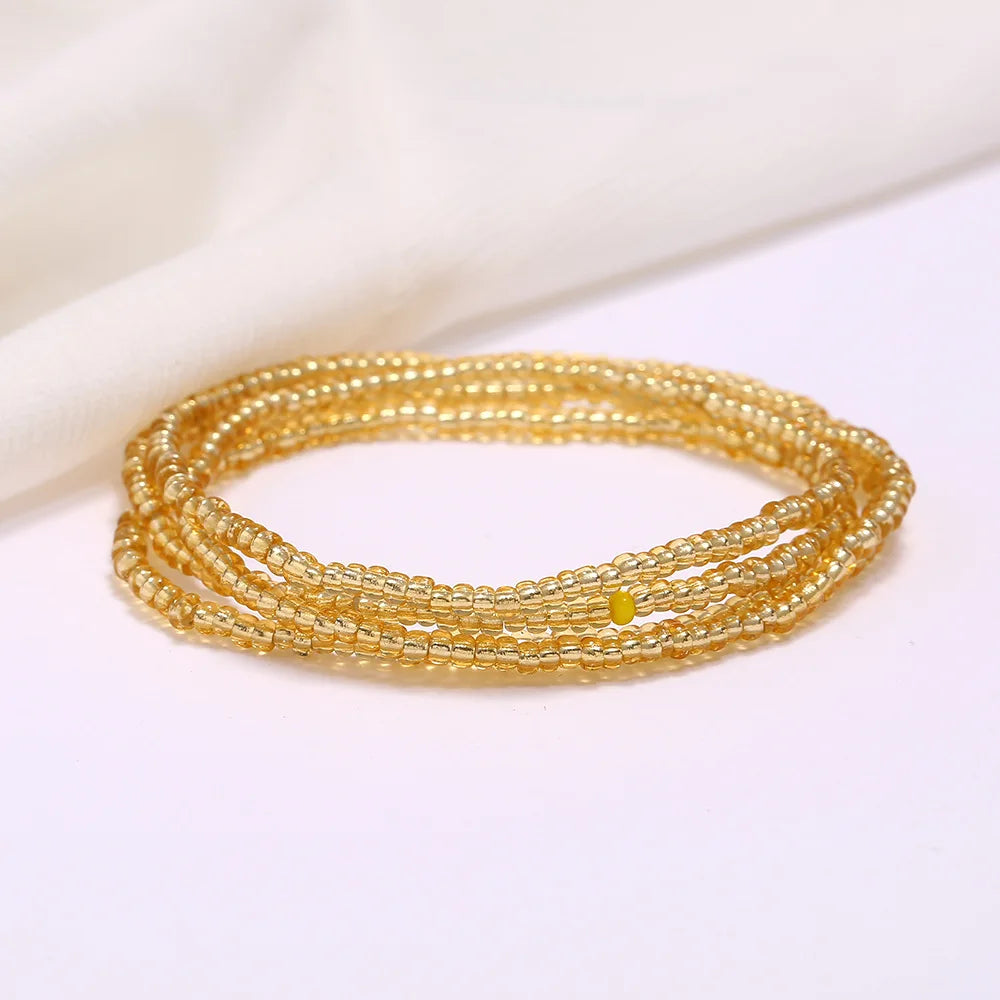 Waist Beads for Weight Loss Stretchy African Waist Beads for Women Belly Beads Chain Plus Size with String and Charms