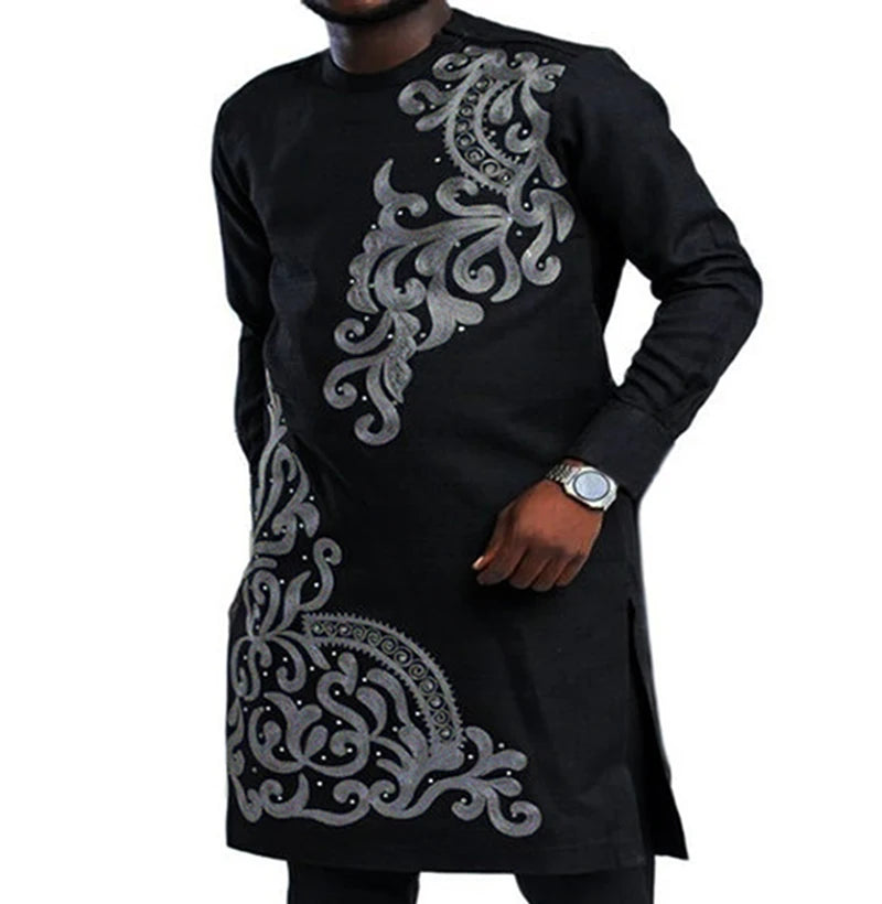 2 pieces african dresses clothes for men kaftan set fashion africa clothing dashiki robe africaine casual tracksuit caftan 2024