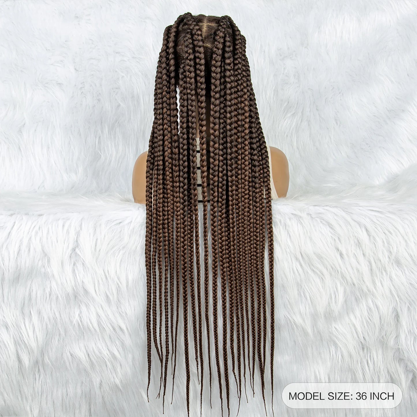 HD Full Lace Braided Wigs for Black Women Box Braids Synthetic Lace Front Wig Big Square Knotless Box Braids With Baby Hair