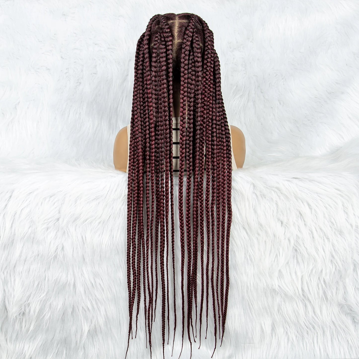 HD Full Lace Braided Wigs for Black Women Box Braids Synthetic Lace Front Wig Big Square Knotless Box Braids With Baby Hair