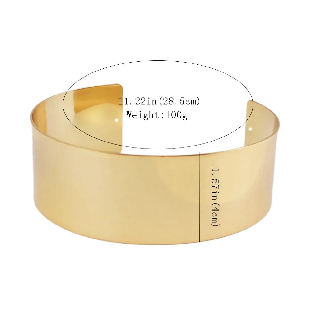 KDLUN African Bib Torques Chokers Necklaces For Women Statement Metal Geometric Collar Necklace Indian Jewelry Boho Design