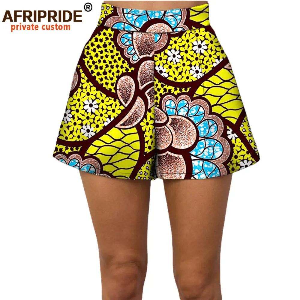 2025 Summer Women Beach Shorts Private Custom Casual Short Pants 100% Cotton Batik Print Pattern African Shorts A722108