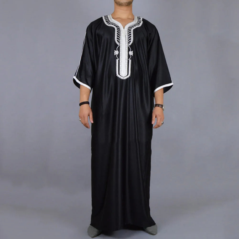 New 2025 Islam Muslim Men Clothing Loose Jubba Thobe Abaya Tenue Musulmane Pour Homme Caftan Islamic Robes Pakistan Arabia Dress