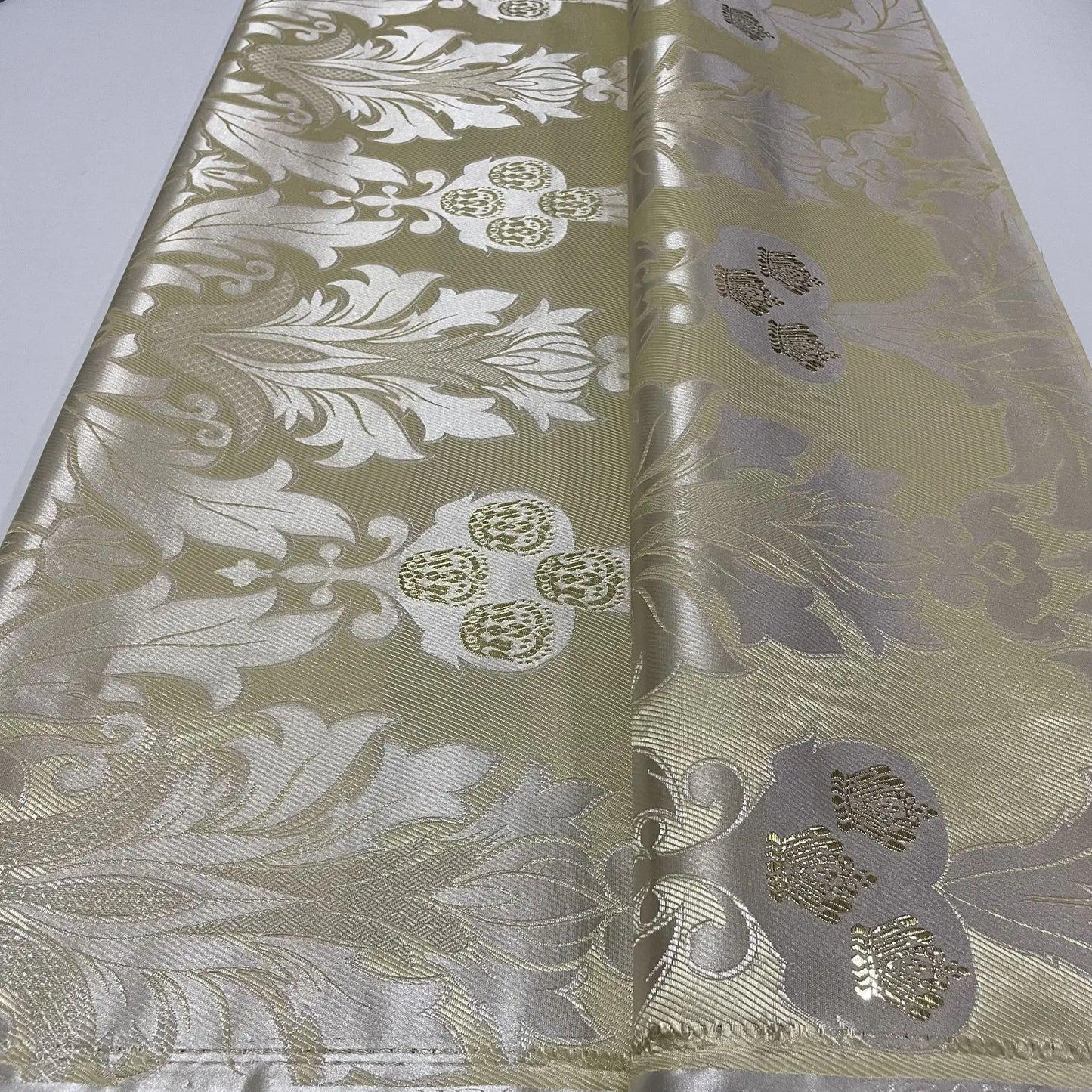 African Thick Damask Lace Fabric 2.5Yard Or 5Yards 2025 Jacquard Brocade Fabrics DIY Sew For Nigeria Women Headtie Aso obi Dress