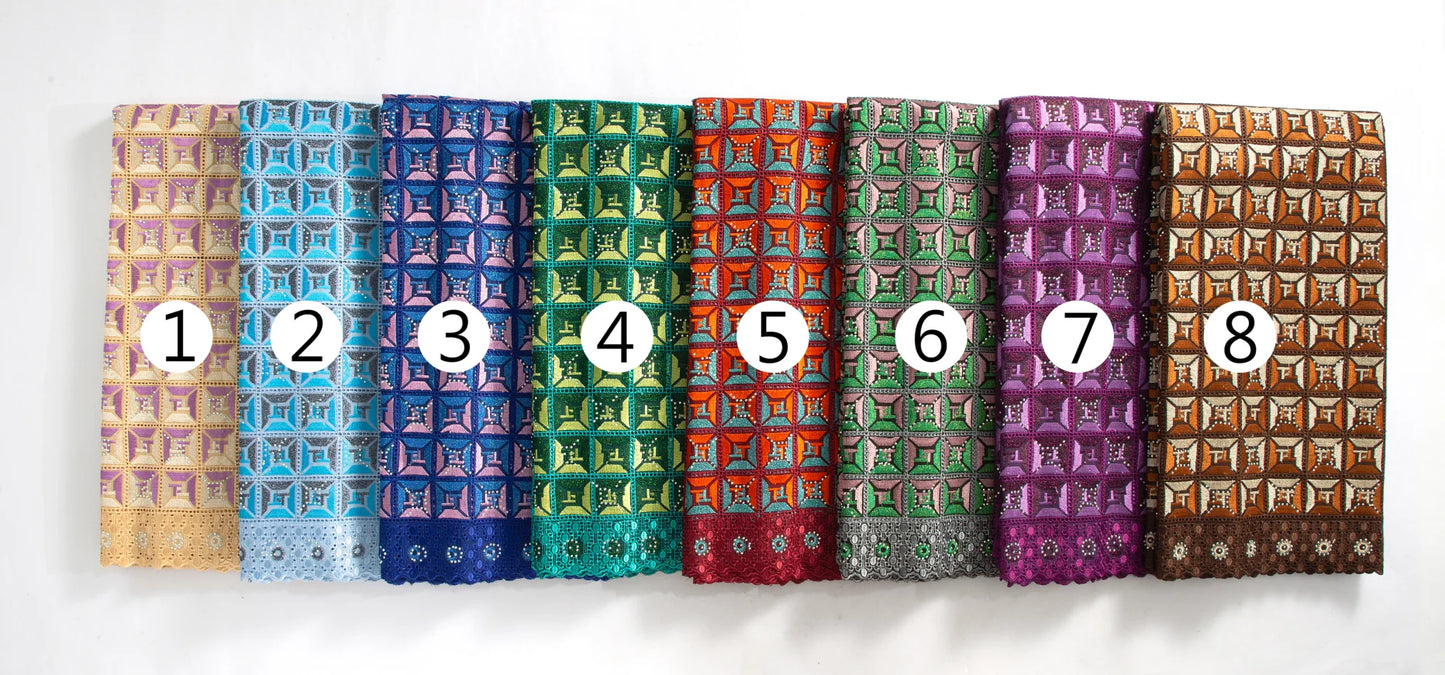 Kalume African Cotton Lace Fabric With Stones 2025 High Quality Embroidery Swiss Voile Lace In Switzerland For Dresses F4149