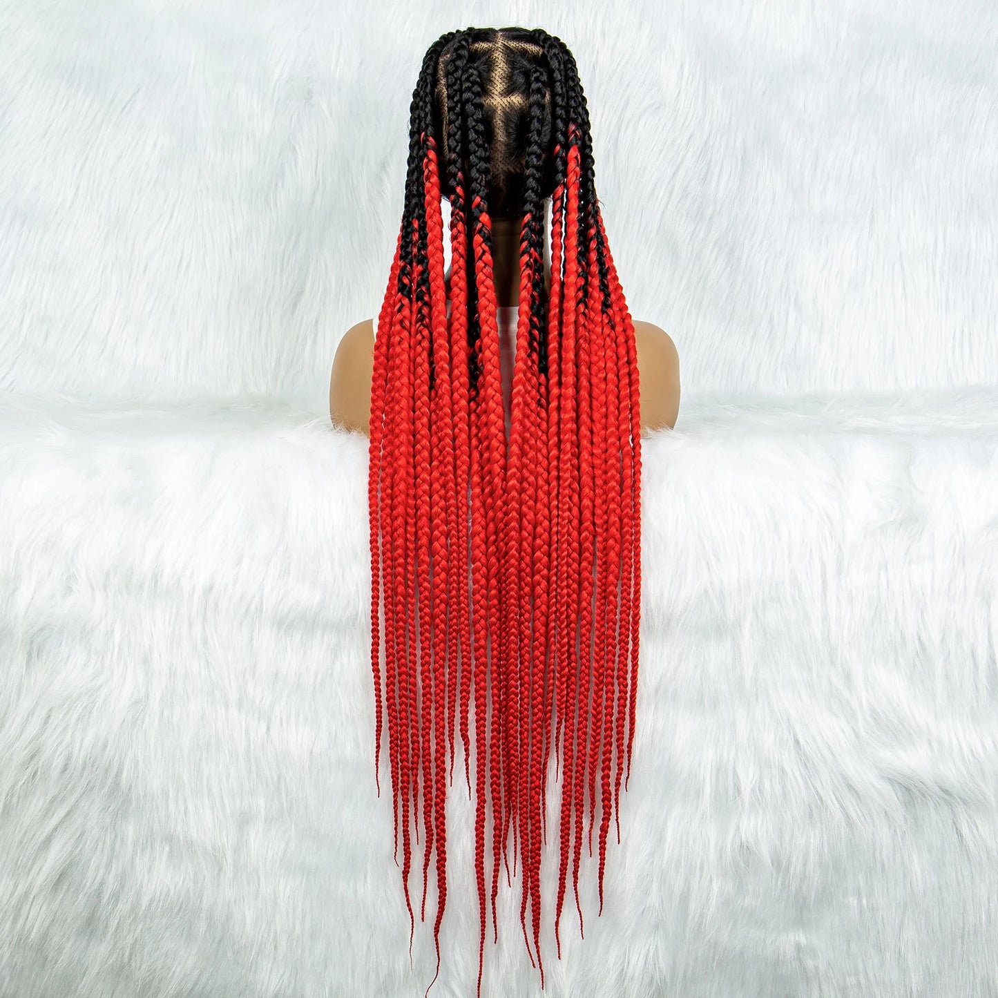 HD Full Lace Braided Wigs for Black Women Box Braids Synthetic Lace Front Wig Big Square Knotless Box Braids With Baby Hair