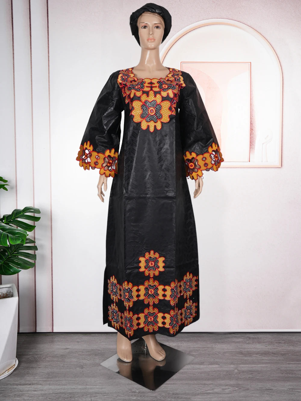 H&D African Clothing Dresses For Women Elegant Wedding Party Gown Ankara Dashiki Long Dress Roupas Bazin Riche Yellow Robes