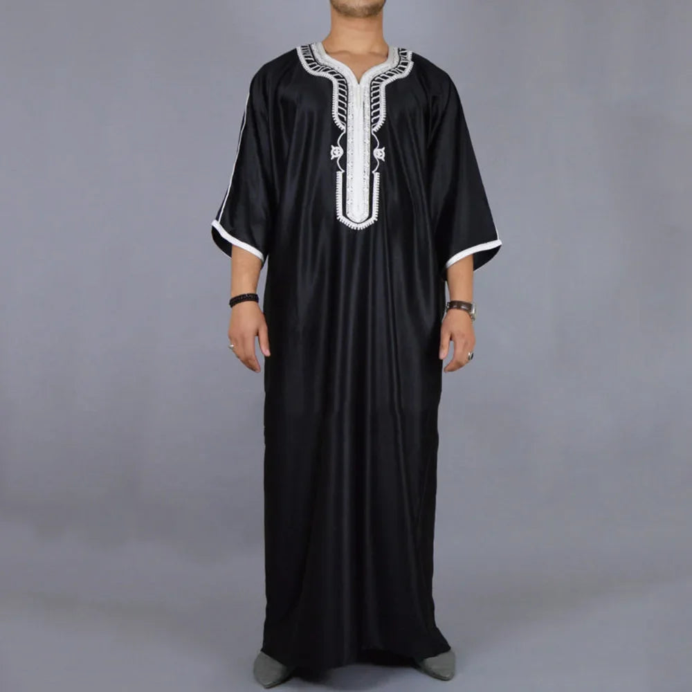 New 2025 Islam Muslim Men Clothing Loose Jubba Thobe Abaya Tenue Musulmane Pour Homme Caftan Islamic Robes Pakistan Arabia Dress
