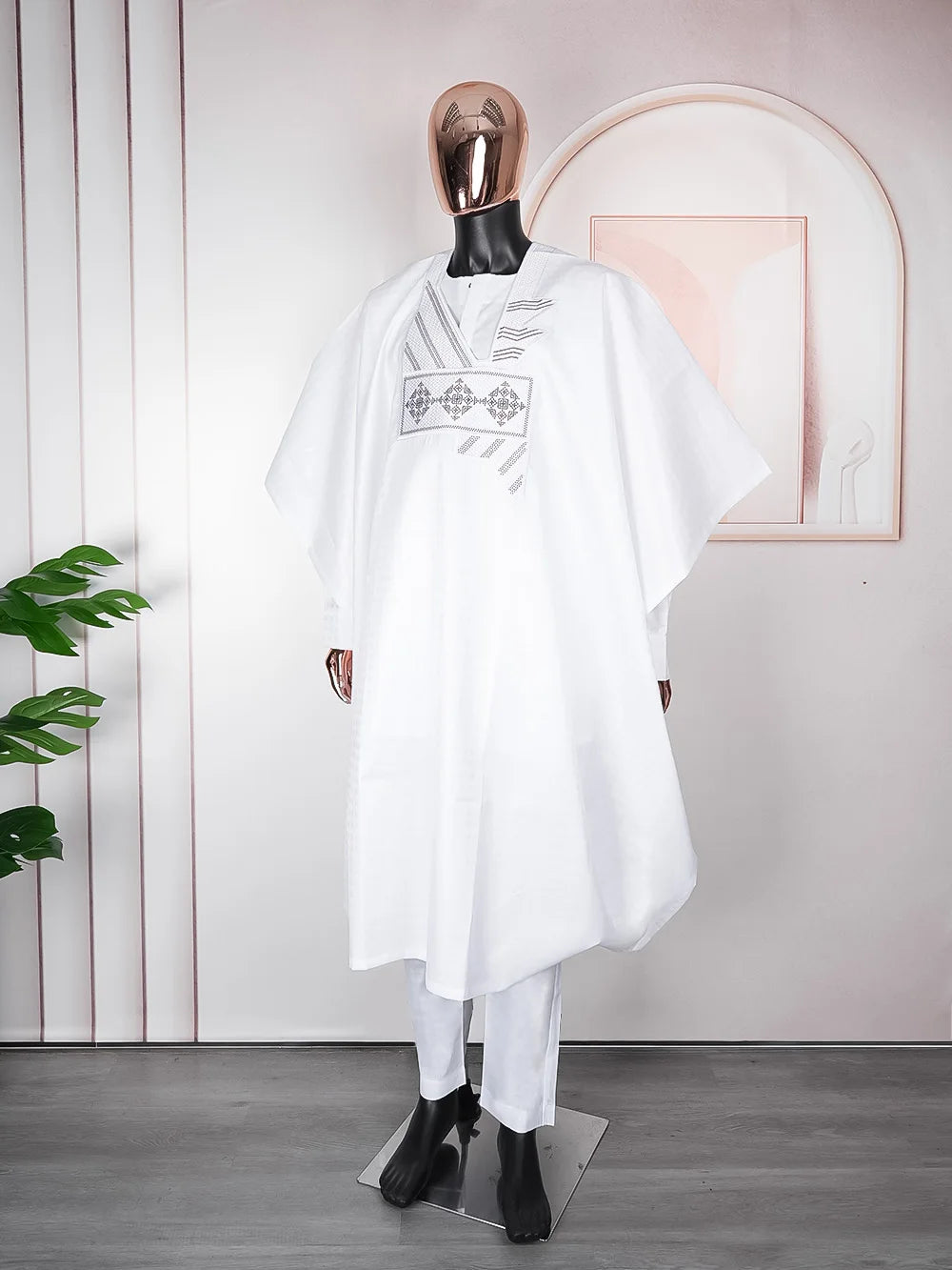 H&D African clothes For Men Embroidered Robes Dashiki Shirt Pants 3PCS Set Muslim Ramadan Thobe Wedding Festivals Christmas Gown