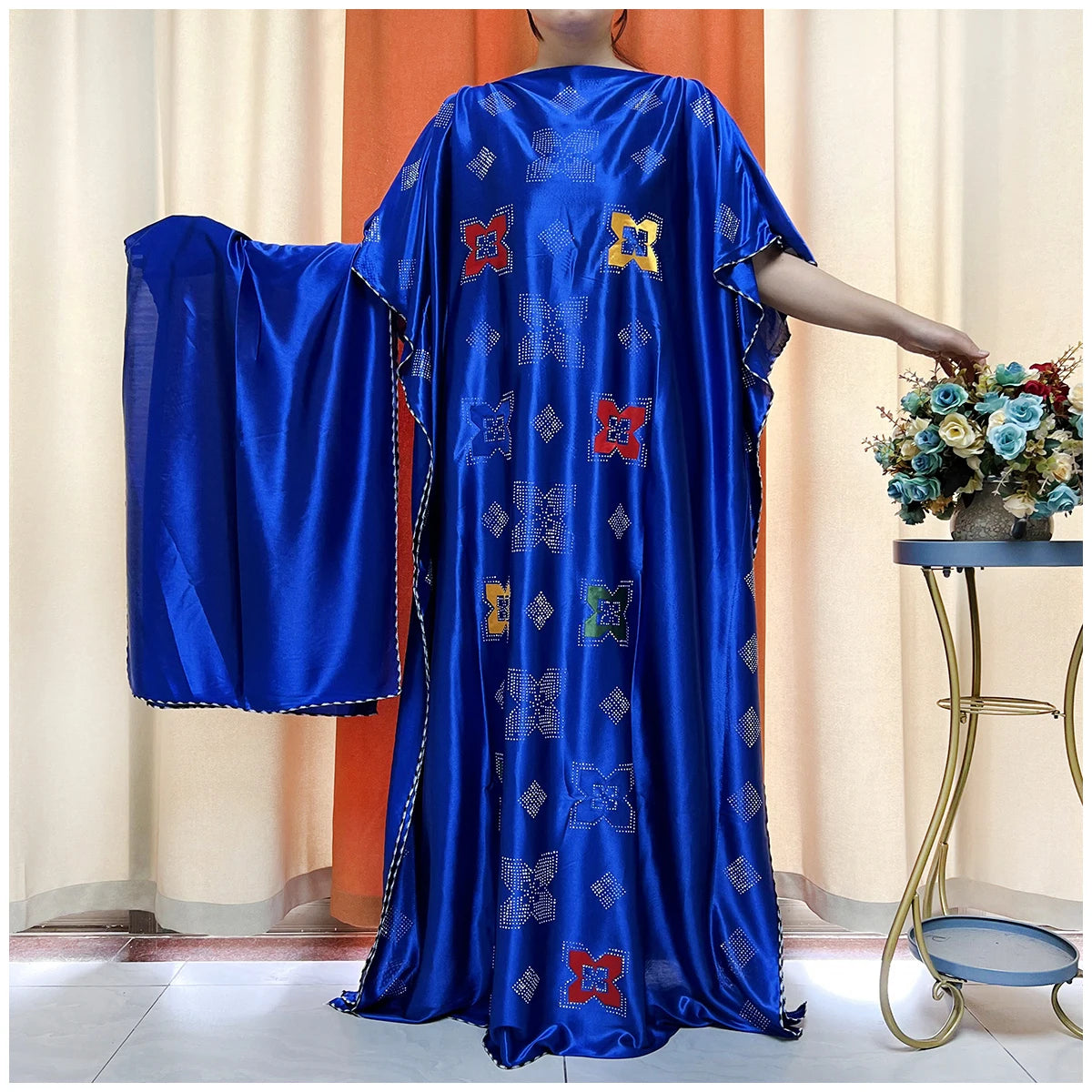 African Abaya For Women Kaftan islamic Clothing With Scarf African Women Dress Inlaid Mubarak Dubai Femme Luxury Muslim Dress