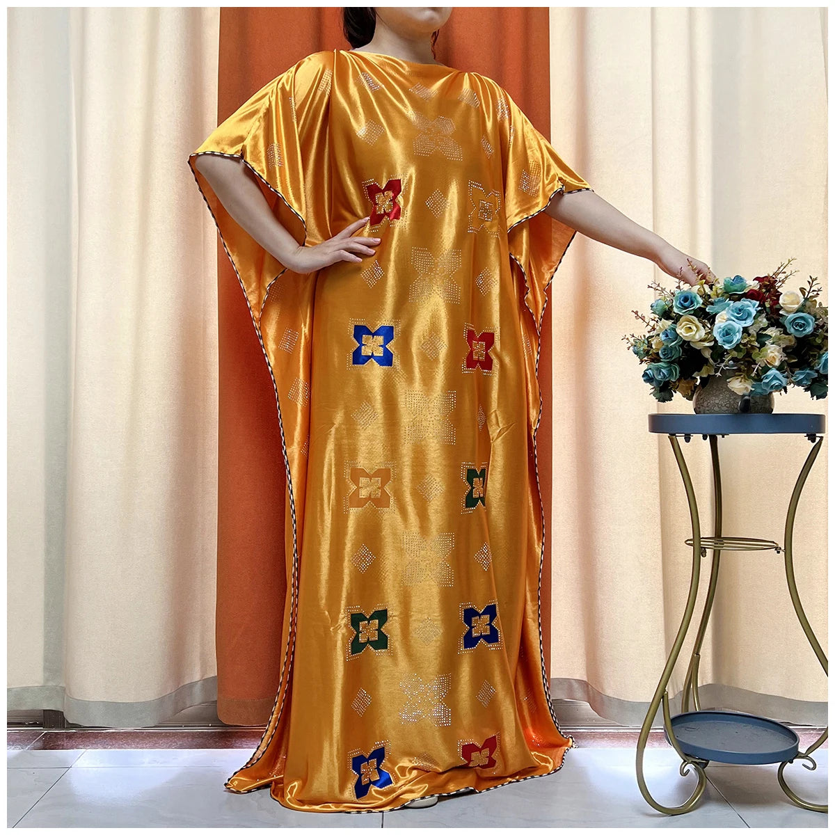 African Abaya For Women Kaftan islamic Clothing With Scarf African Women Dress Inlaid Mubarak Dubai Femme Luxury Muslim Dress