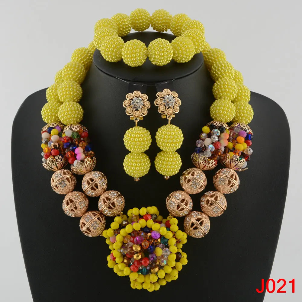Fashion african coral beads necklace set nigerian wedding african beads jewelry Set