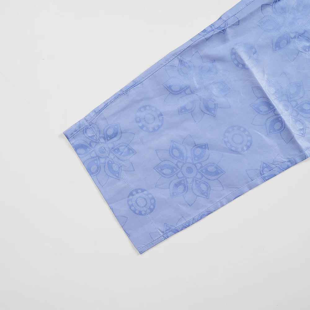 African Clothes Embroidery Blue Gown Plus Size For Men Elegant Party Wedding Thobe 3 PC Top and Pants Suits Set Daily Wear 2025