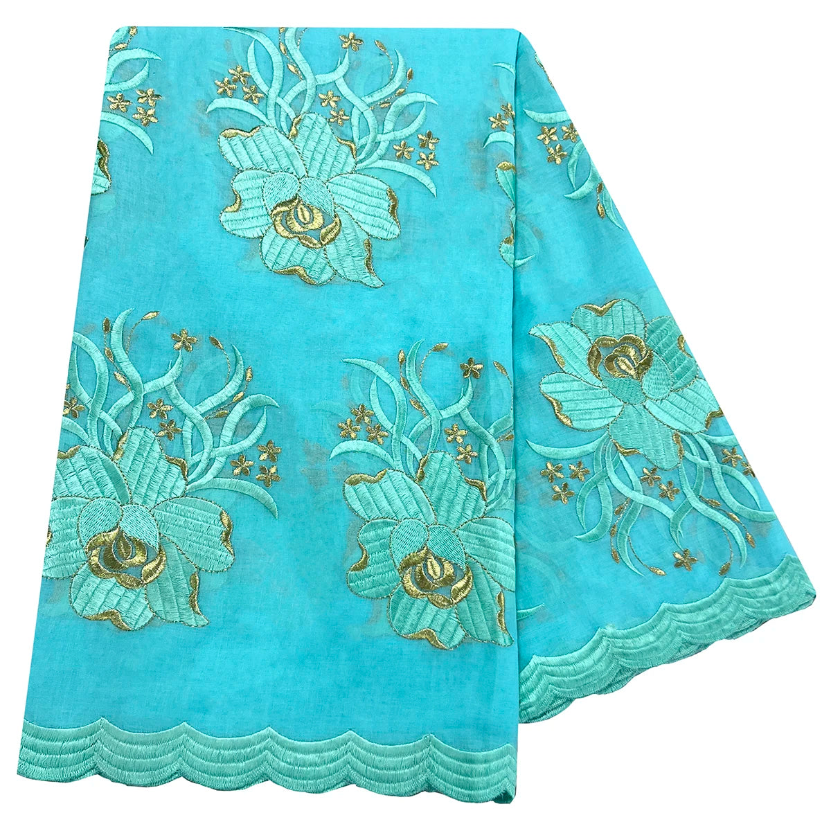 High Quality 100% Cotton Fabric Rayon Cotton Thread Eembroidered Scarf African Women Hijab Muslim Scarf Dubai Excellent Style