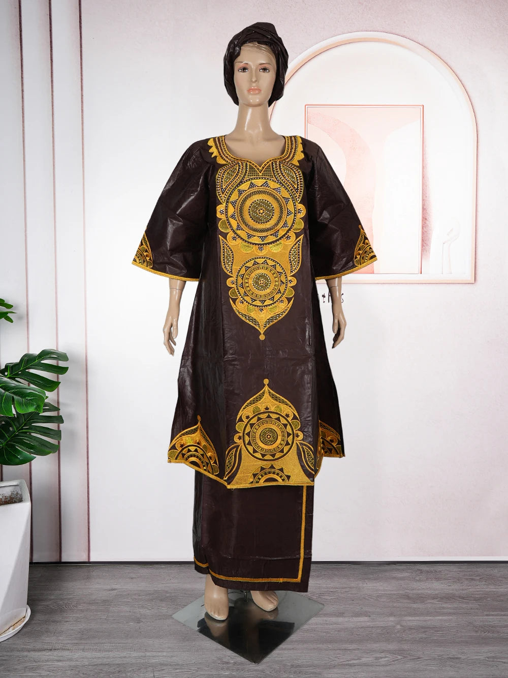 MD African Clothes For Women 2 PCS Sets Tops And Skirts Suits Bazin Riche Gown Dashiki Ankara Turkey Outfits Plus Size Dresses