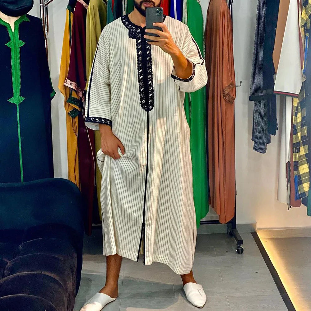 New 2025 Islam Muslim Men Clothing Loose Jubba Thobe Abaya Tenue Musulmane Pour Homme Caftan Islamic Robes Pakistan Arabia Dress