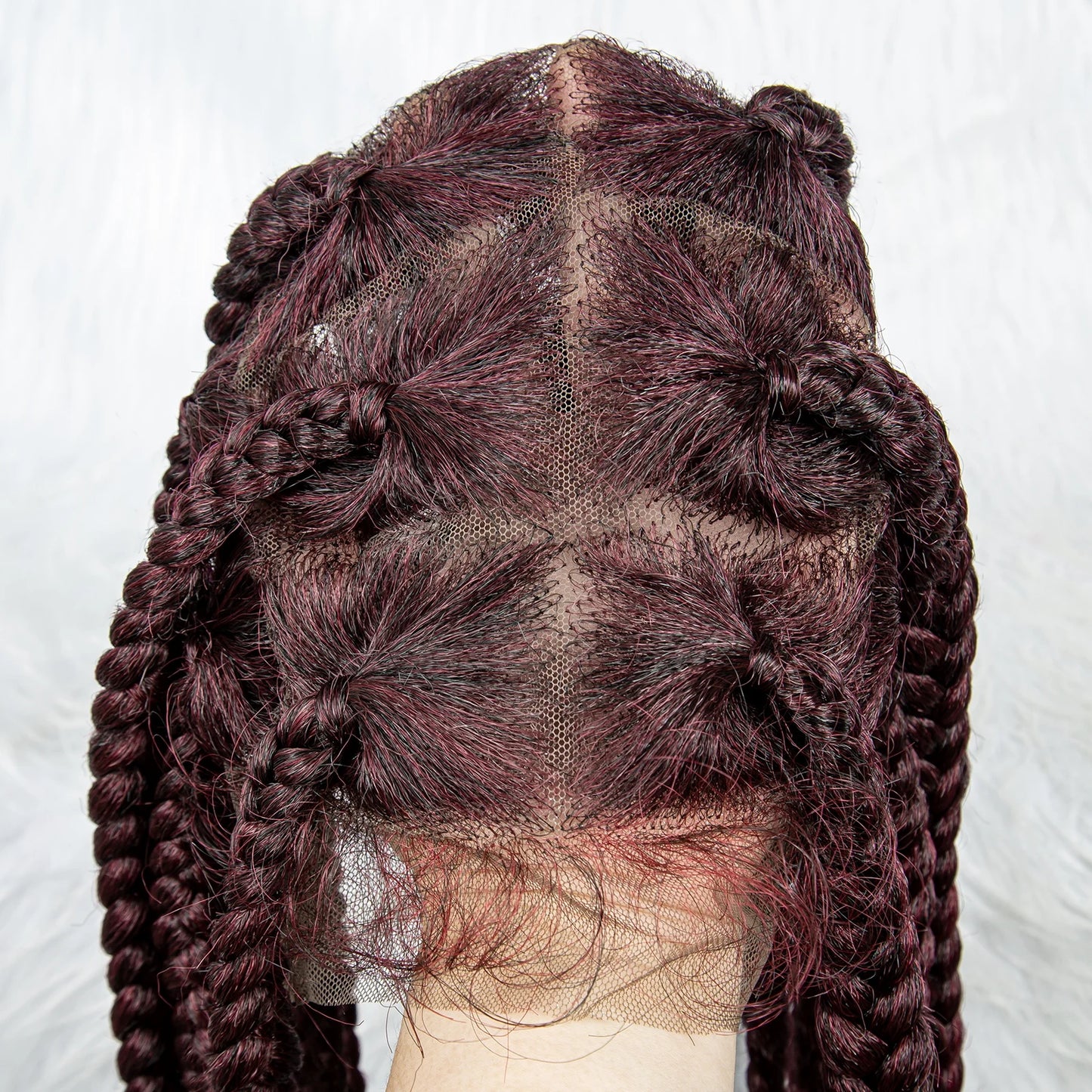 HD Full Lace Braided Wigs for Black Women Box Braids Synthetic Lace Front Wig Big Square Knotless Box Braids With Baby Hair