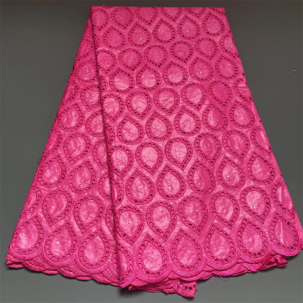 High Quality African Lace Fabric, Embroidery Tulle Cotton, French Wedding Party Dress, Guipure Sequins, 2.5Yards, Latest 2024