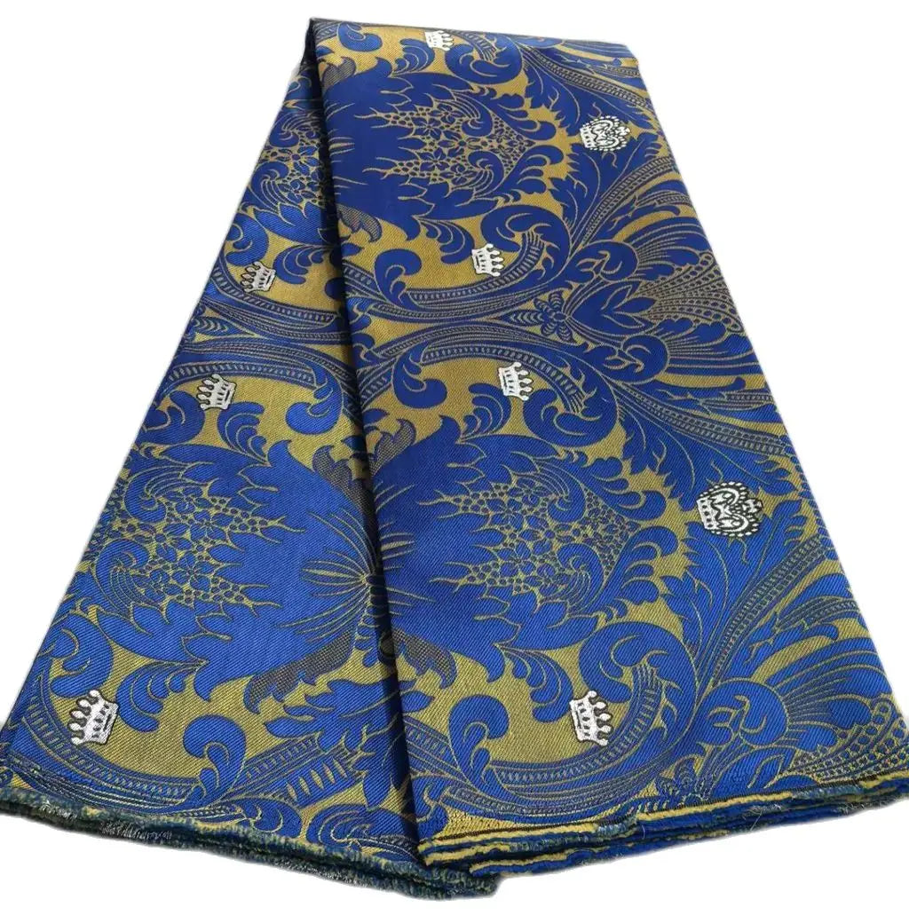 African Thick Damask Lace Fabric 2.5Yard Or 5Yards 2025 Jacquard Brocade Fabrics DIY Sew For Nigeria Women Headtie Aso obi Dress