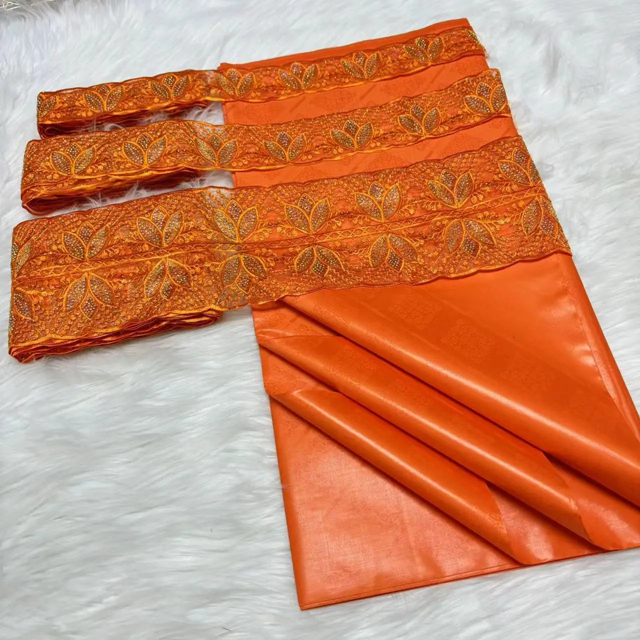 5 Yards/lot Perfume Bazin Riche Soft Brocade Fabric With 15 yards Lace Embroidered Trim Accessories Ribbon For Crafts Sewing