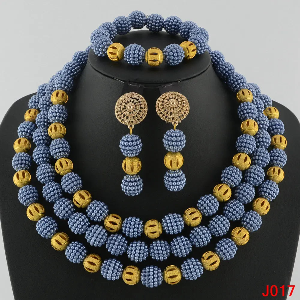 Fashion african coral beads necklace set nigerian wedding african beads jewelry Set