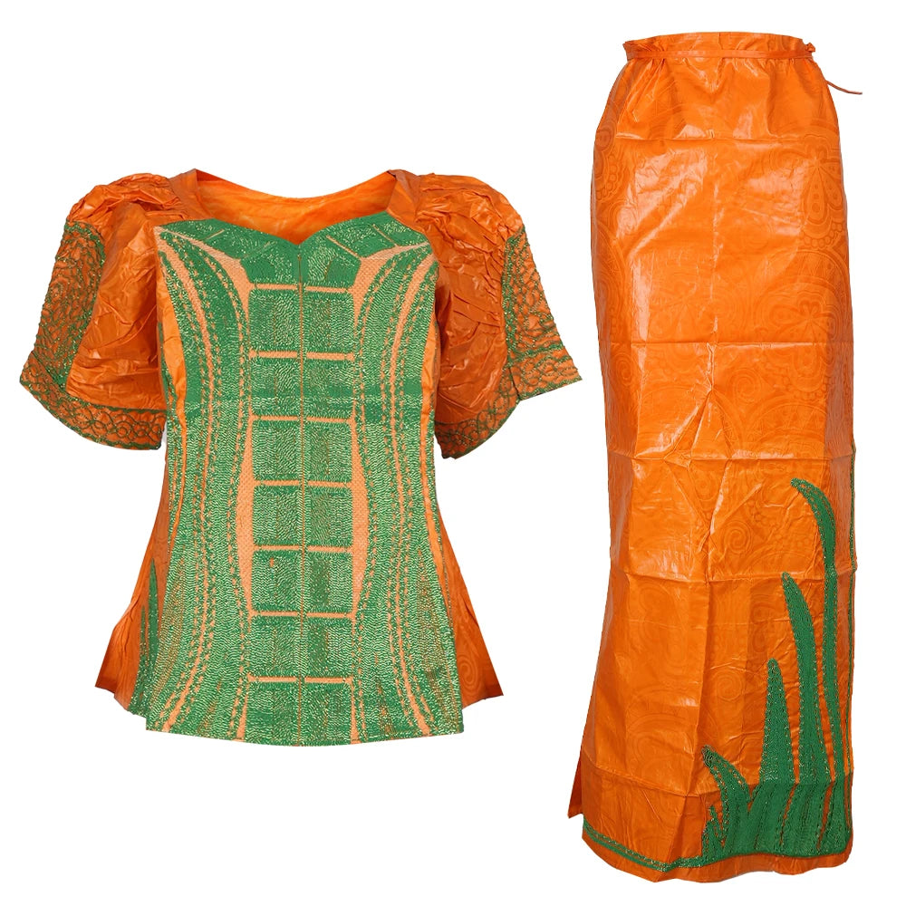 H&D African Clothes For Women Tradition Dress Embroidery Bazin Wedding Party Dress Ankara Robes Trads Wears African Clothes 2024