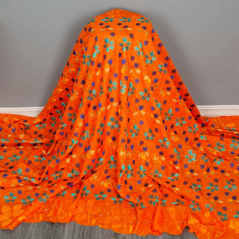 African Cotton Lace Fabric with Stones 2024 High Quality Nigerian Swiss Voile Lace for Sewing Women Evening Party Dresses TY3582