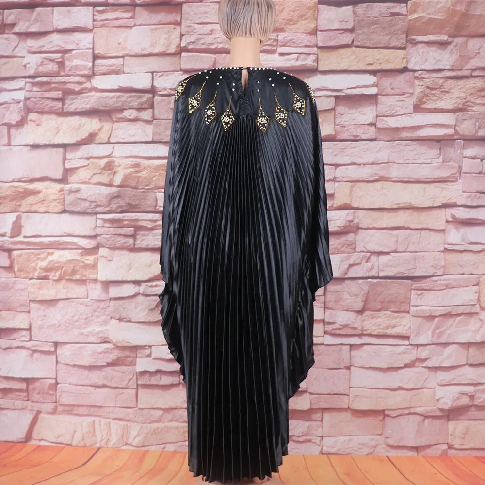 2024 Plus Size African Dresses for Women Summer Fashion Africa Long Sleeve Pleated Long Maxi Dress Gowns Kaftan Africa Clothing