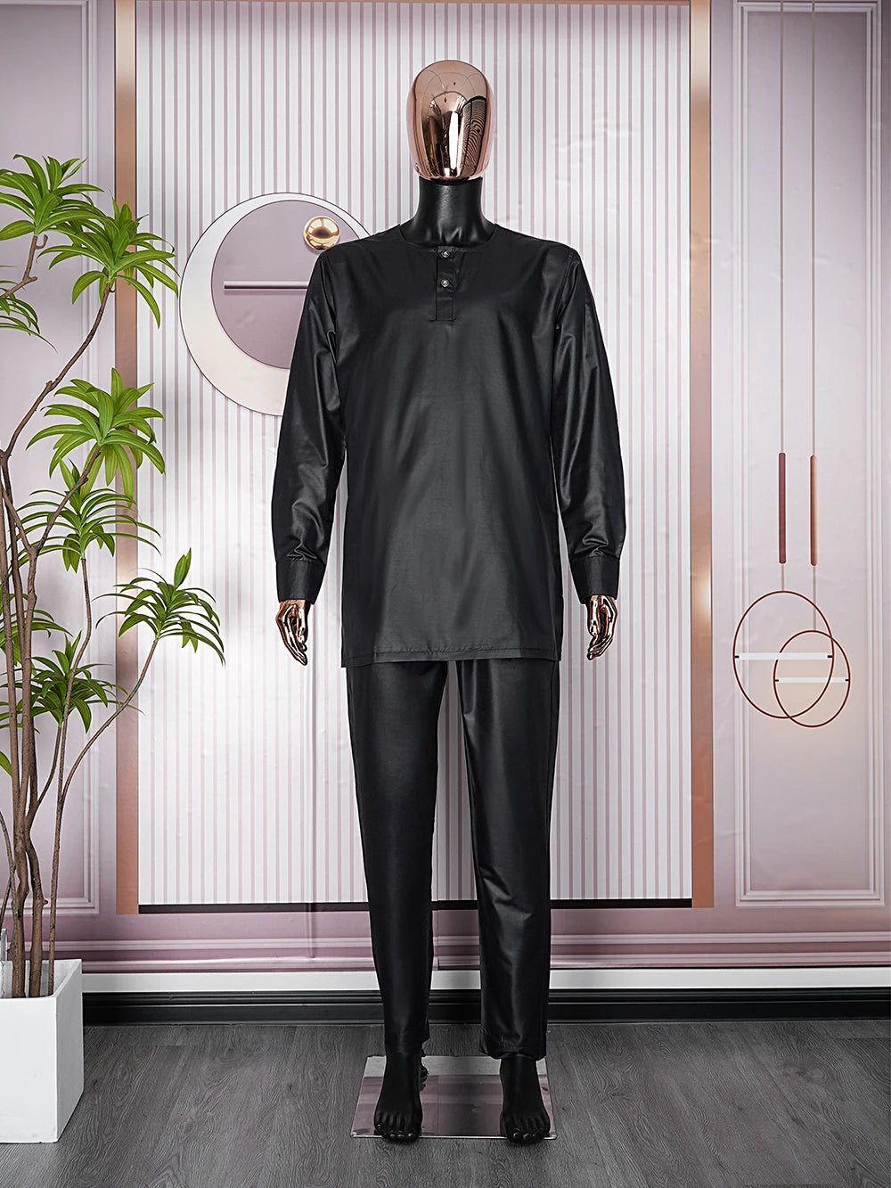 H&D African Clothes for Men Bazan Trads Wears Robe Shirt Pants 3 PCS Set Embroidery High -quality embroidery wedding dress