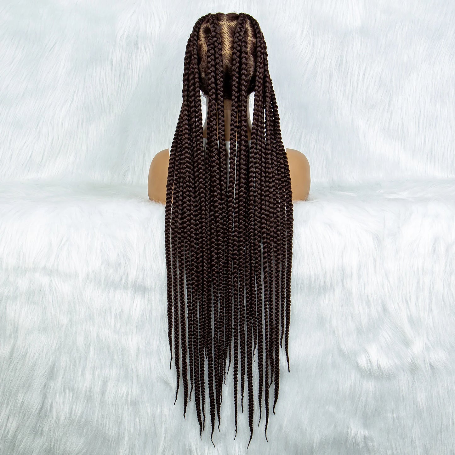 HD Full Lace Braided Wigs for Black Women Box Braids Synthetic Lace Front Wig Big Square Knotless Box Braids With Baby Hair