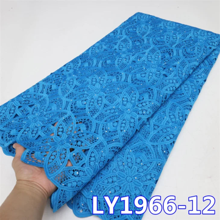 High Quality African Nigerian French Tulle Lace Fabric For Sewing Embroidery Dress Milk Silk Voile Wedding Party 5Yards