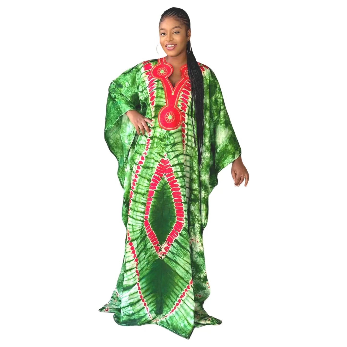 African Dresses For Women Tie Dyed Dashiki Embroidery Design Couple Fashion Elegant Dress With Scarf
