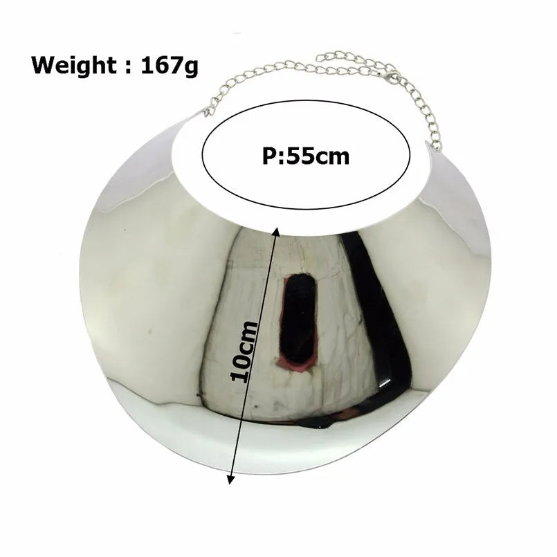 KDLUN African Bib Torques Chokers Necklaces For Women Statement Metal Geometric Collar Necklace Indian Jewelry Boho Design