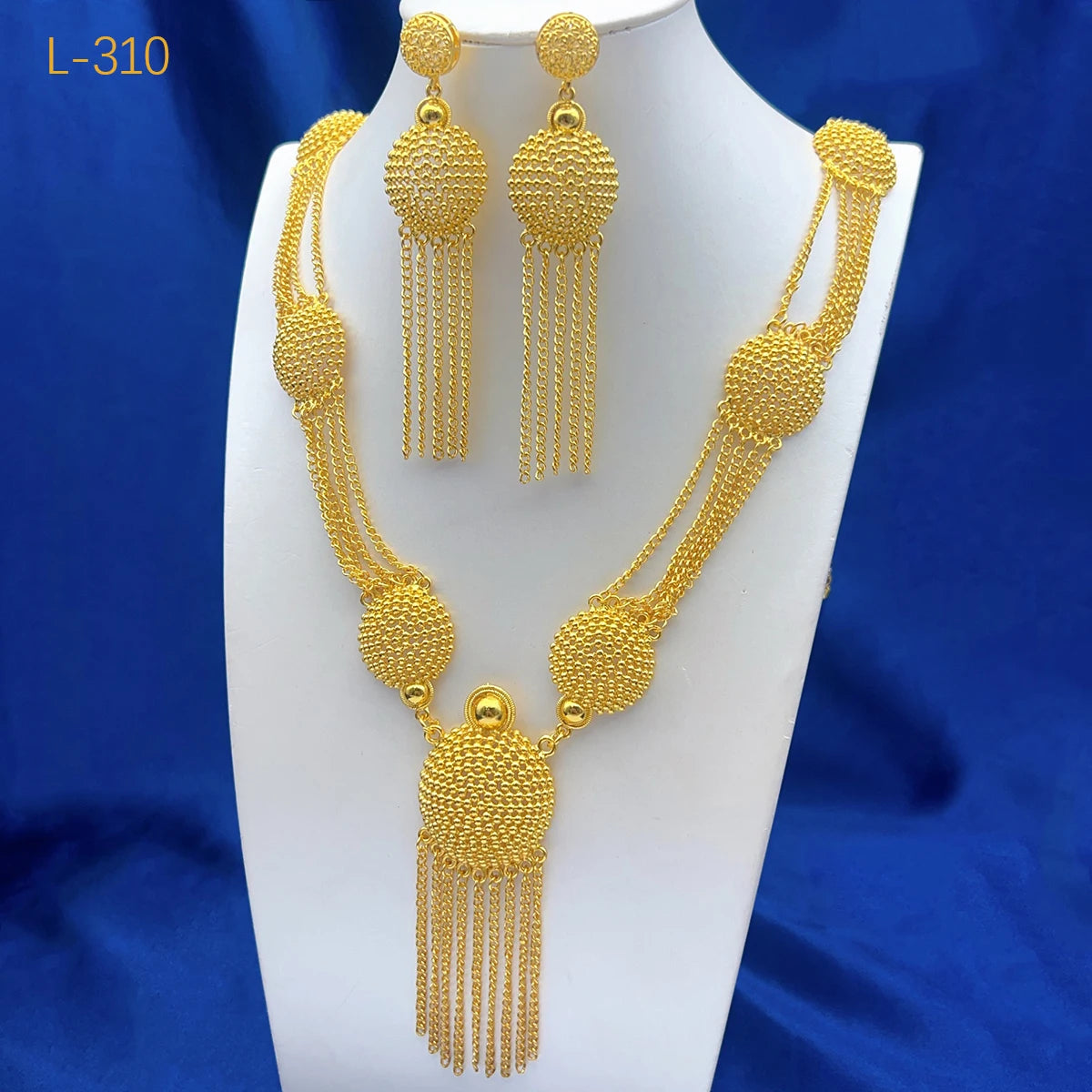 ANIID Dubai 24K Gold Color Long Jewelry Sets Wedding African Necklace Earrings For Women Nigerian Indian Bridal Set Party Gifts