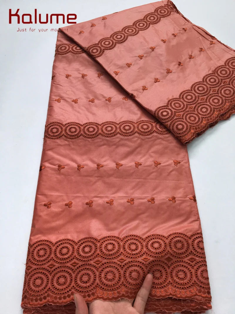 Luxury African Fabric Austria Cotton Polished Lace High Quality Atiku Fabric 5Yards For Men Traditional Robe Suit Material F4255