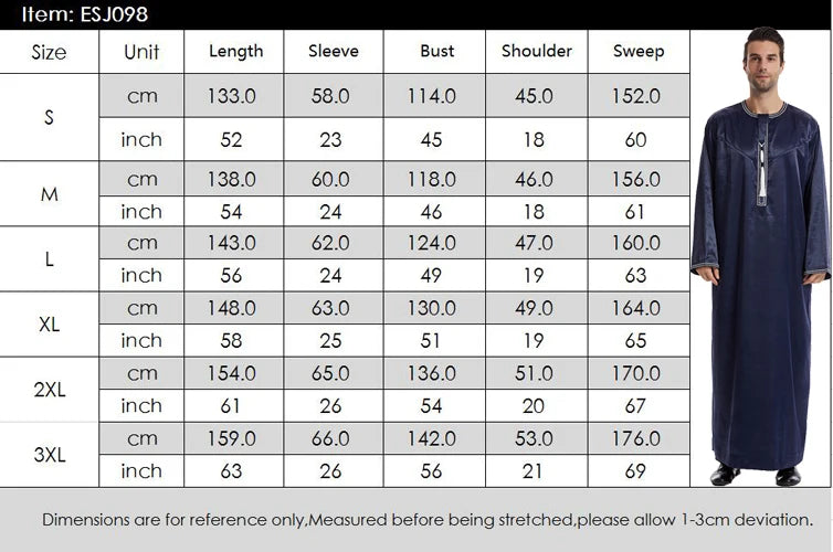 New Islamic Muslim Men Clothing Loose Jubba Thobe Abaya Front Zipper Musulmane Homme Caftan Maxi Robes Pakistan Arabia Dress