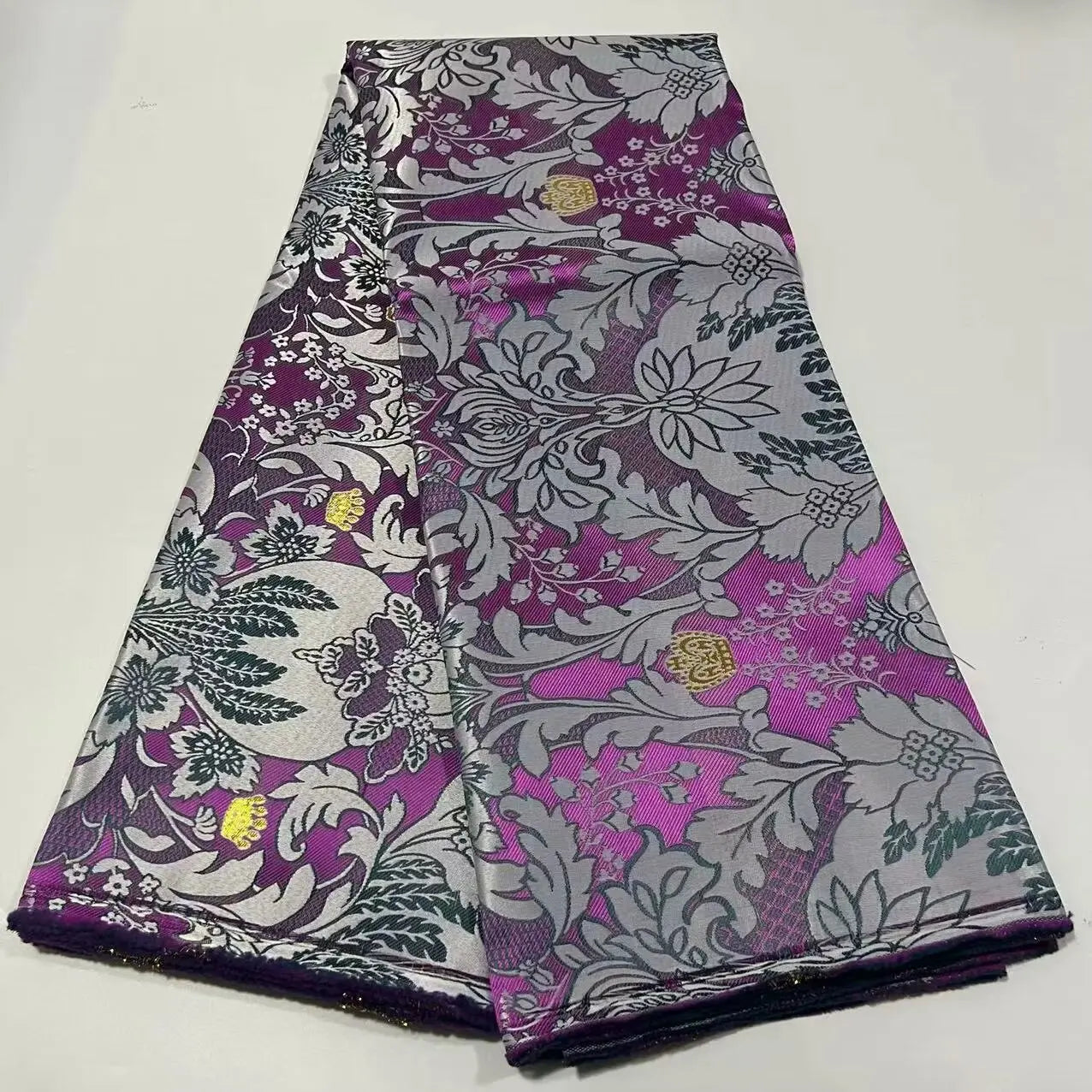 African Thick Damask Lace Fabric 2.5Yard Or 5Yards 2025 Jacquard Brocade Fabrics DIY Sew For Nigeria Women Headtie Aso obi Dress