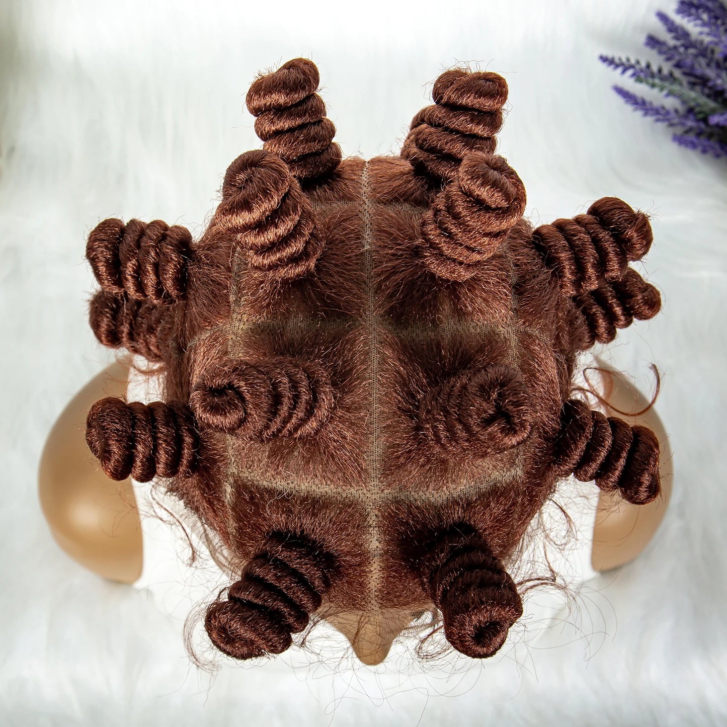 Knotless Braids Wig Synthetic Box Braided Hair Twist Braided Buns Wig Full Lace African Braiding Hair For Black Women