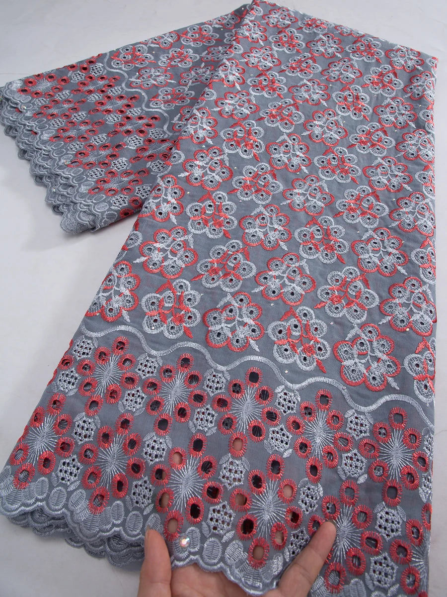 Swiss Voile Lace Fabric 2025 High Quality African Nigerian Embroidery Cotton Lace Fabric For Sewing Women Party DIY Dresses 4369
