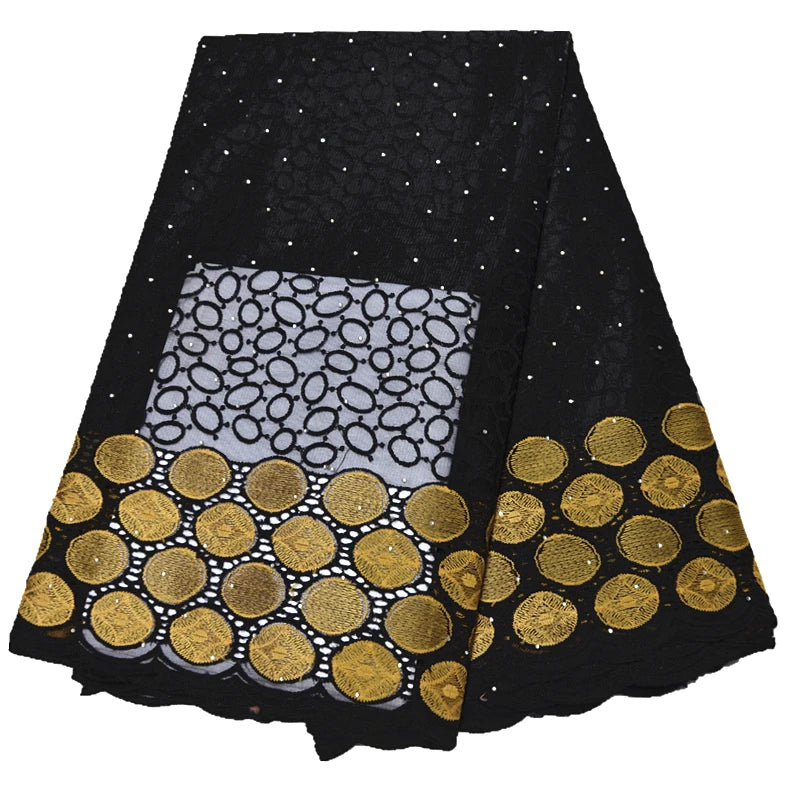 White And Black Lace Fabric Hot Selling African Tulle Lace Fabric 5 Yards Nigerian Lace For Wwomen Dress
