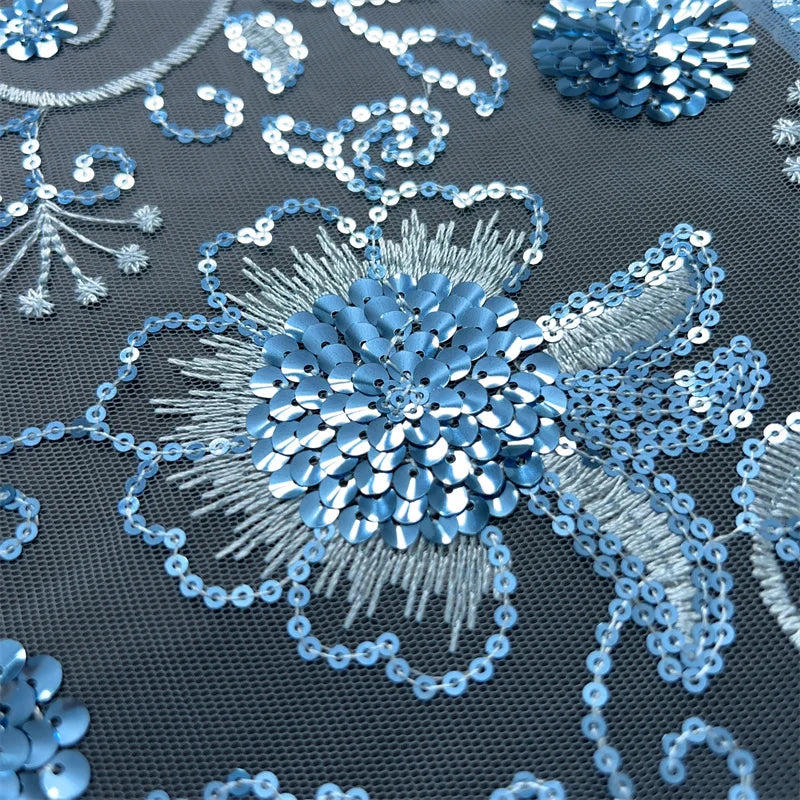 For Sewing Luxury Midi Party Dresses French Tulle Mesh Lace Newest Design African Nigerian Embroidered Lace Fabric,2.5yards 3846